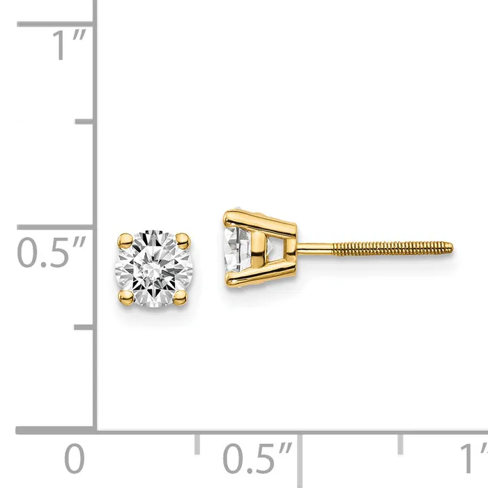 14ky 85ct SI3 G I Diamond Stud Thread onoff Post Earrings goldiaca Earrings