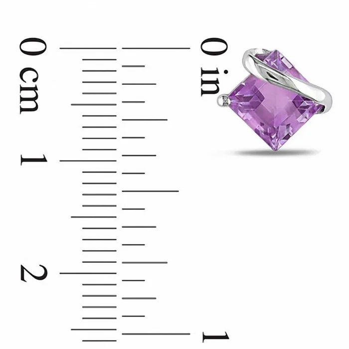 60mm PrincessCut Amethyst Swirl Stud Earrings in 10K White Gold Goldia Earrings 60mm PrincessCut Amethyst Swirl Stud Earrings in 10K White Gold Goldia Earrings