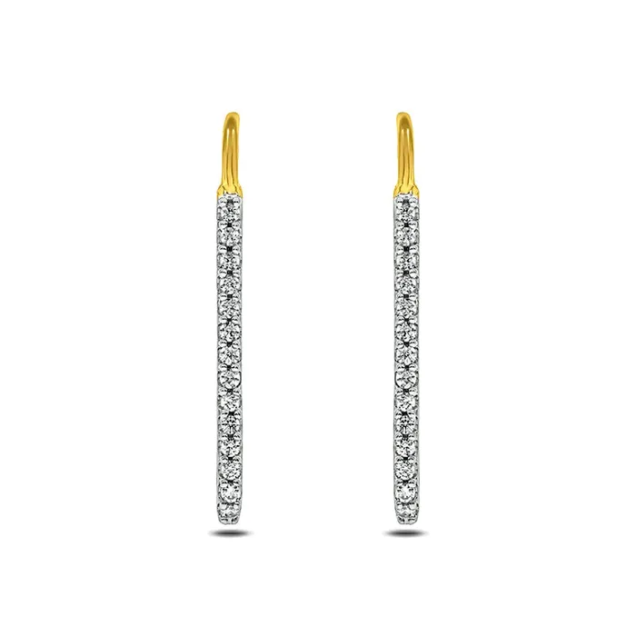 Earrings 025 CT TW Diamond Paperclip Drop Earrings in 10K Gold Goldia
