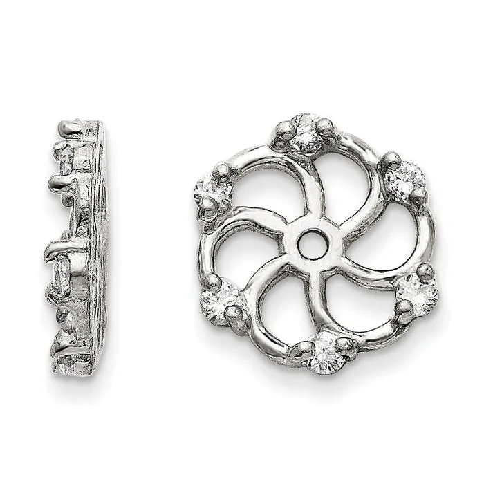 Earrings 14k White Gold VS Diamond earring jacket goldiaca