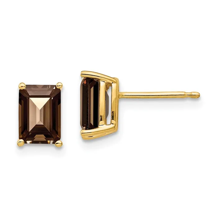 Earrings 14k Yellow Gold 7x5 Emerald Smok Yellow Gold Quartz Earrings Goldia Earrings 14k Yellow Gold 7x5 Emerald Smok Yellow Gold Quartz Earrings Goldia