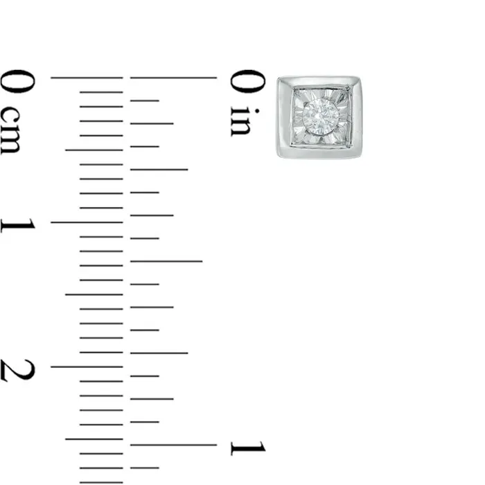 Earrings Goldia 025 CT TW Diamond Solitaire Square Stud Earrings in 10K White Gold Earrings Goldia 025 CT TW Diamond Solitaire Square Stud Earrings in 10K White Gold