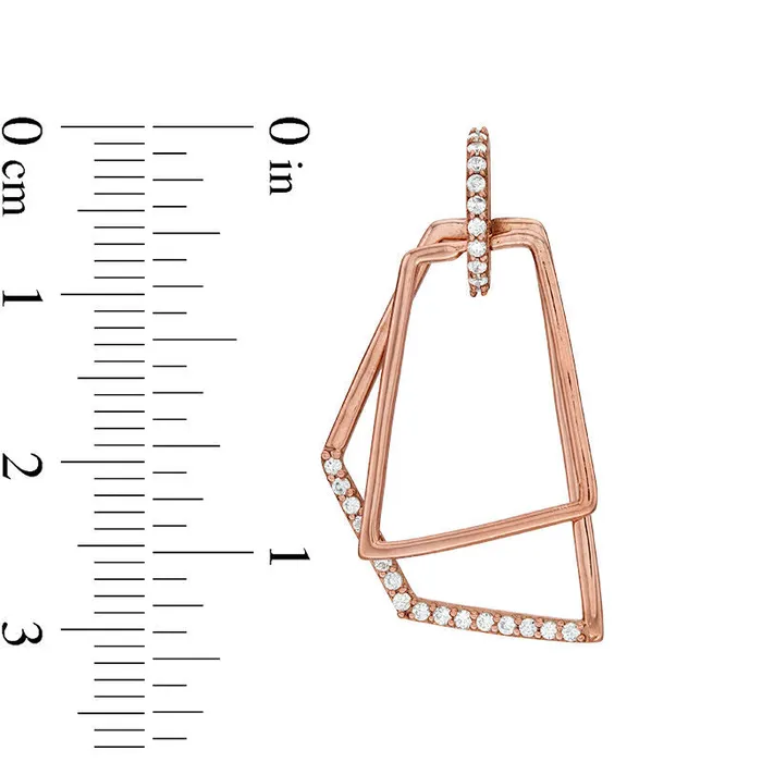 Earrings Goldia 033 CT TW Diamond Geometric Drop Earrings in 10K Rose Gold Earrings Goldia 033 CT TW Diamond Geometric Drop Earrings in 10K Rose Gold