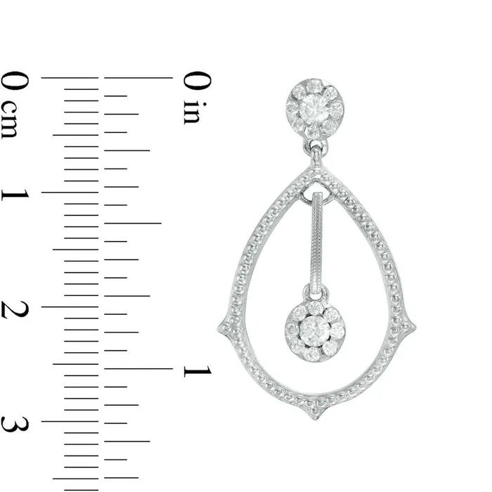 Earrings Goldia 063 CT TW Diamond PearShaped Textured Drop Earrings in 10K White Gold Earrings Goldia 063 CT TW Diamond PearShaped Textured Drop Earrings in 10K White Gold
