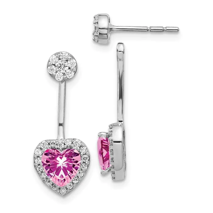Earrings Goldia 14k White Gold Real Diamond Created Pink Sapphire Earrings Earrings Goldia 14k White Gold Real Diamond Created Pink Sapphire Earrings