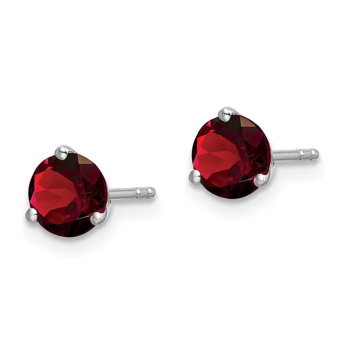 Earrings Goldia 14k White Gold Round Garnet Earrings