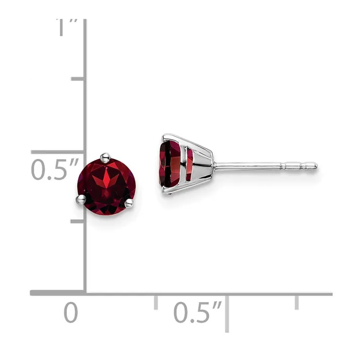 Earrings Goldia 14k White Gold Round Garnet Earrings