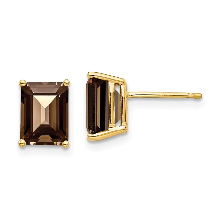 Earrings Goldia 14k Yellow Gold 8x6 Emerald Smok Yellow Gold Quartz Earrings Earrings Goldia 14k Yellow Gold 8x6 Emerald Smok Yellow Gold Quartz Earrings