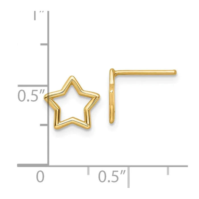 Earrings Goldia 14k Yellow Gold Polished Star Stud Post Earrings