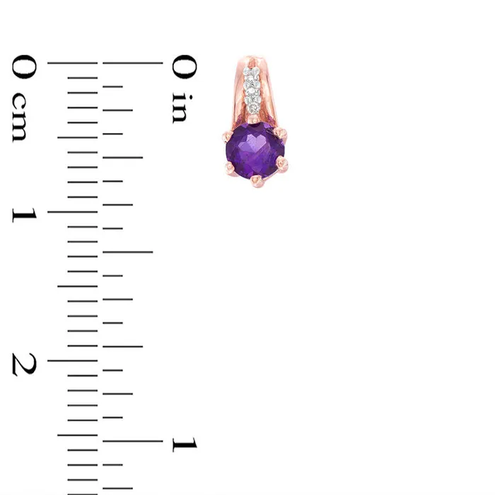 Earrings Goldia 40mm Amethyst and Diamond Accent Drop Earrings in 10K Rose Gold Earrings Goldia 40mm Amethyst and Diamond Accent Drop Earrings in 10K Rose Gold