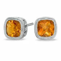 Earrings Goldia 60mm CushionCut Citrine Earrings in Sterling Silver