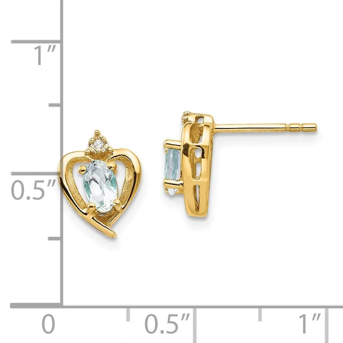 Earrings goldiaca 14K Diamond and Aquamarine Earrings