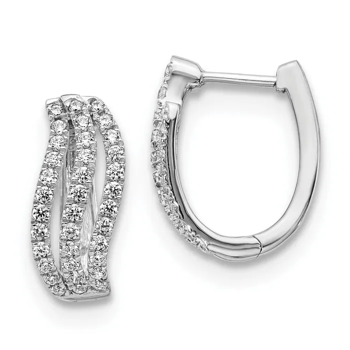 Earrings Goldia Solid 14k White Gold Simulated CZ Earrings