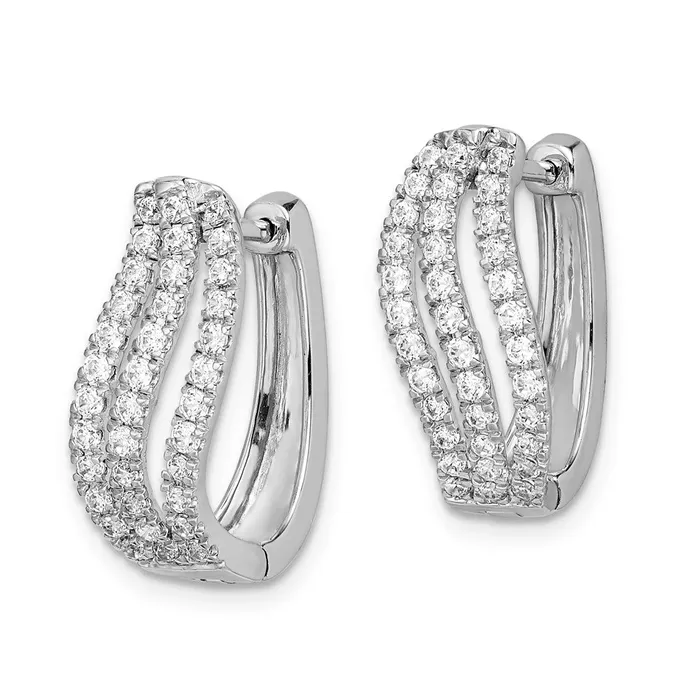 Earrings Goldia Solid 14k White Gold Simulated CZ Earrings