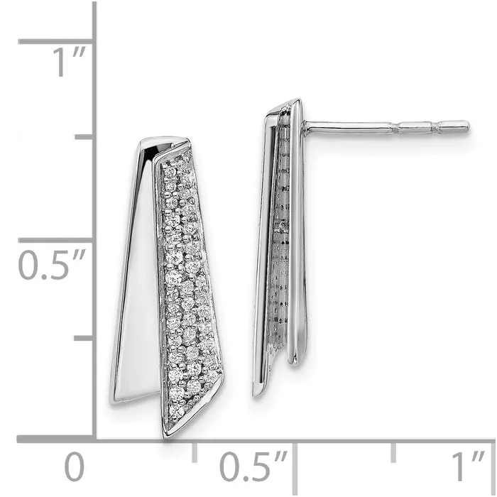 Earrings Goldia Solid 14k White Gold Simulated CZ Fancy Earrings Earrings Goldia Solid 14k White Gold Simulated CZ Fancy Earrings