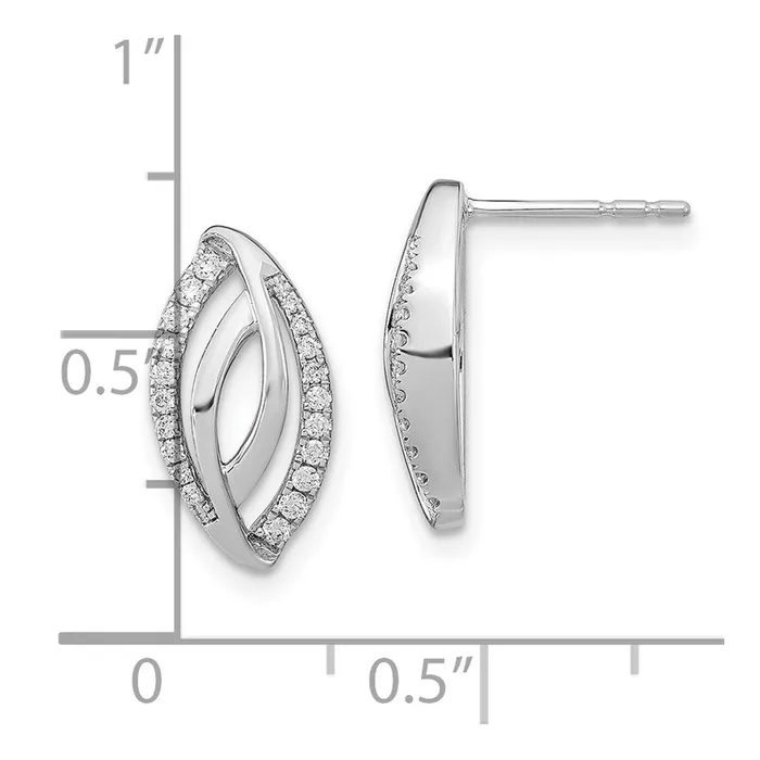 Earrings Goldia Solid 14k White Gold Simulated CZ Post Earrings