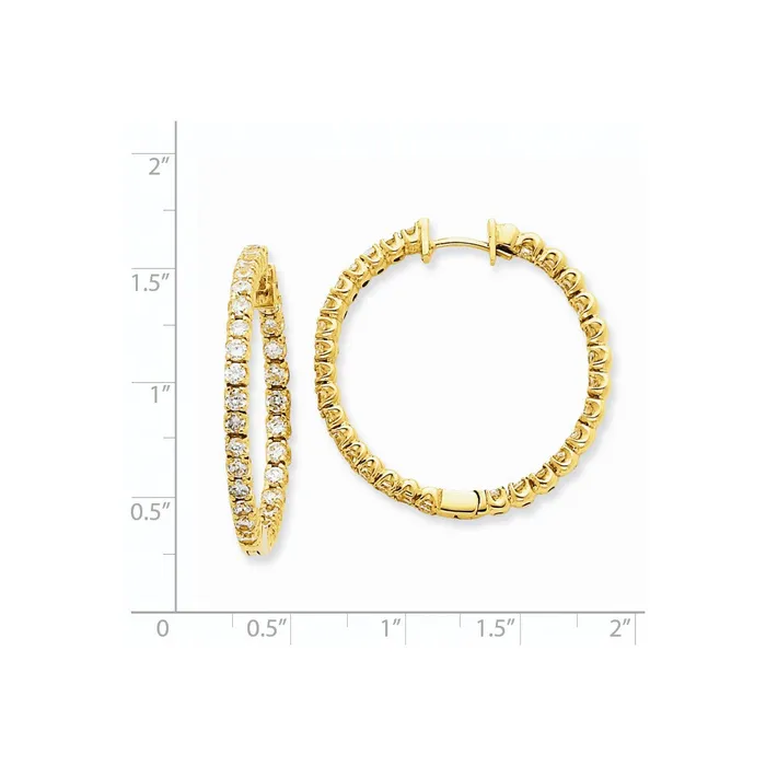 Earrings Goldia Solid 14k Yellow Gold AA Simulated CZ Hinged Hoop Earrings Earrings Goldia Solid 14k Yellow Gold AA Simulated CZ Hinged Hoop Earrings