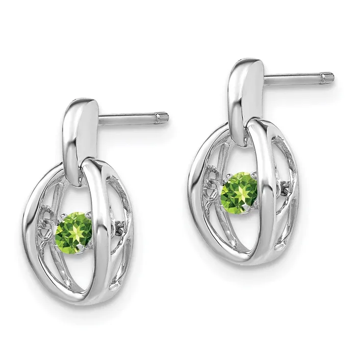 Earrings Goldia Sterling Silver Rhodium Peridot Birthstone Vibrant Earrings