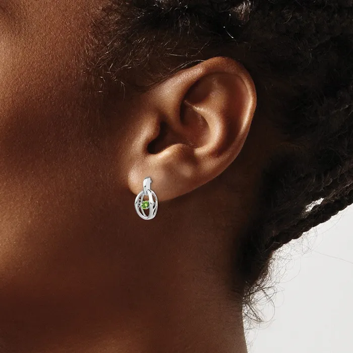 Earrings Goldia Sterling Silver Rhodium Peridot Birthstone Vibrant Earrings