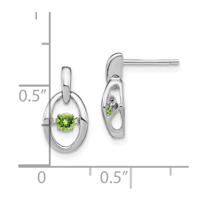 Earrings Goldia Sterling Silver Rhodium Peridot Birthstone Vibrant Earrings