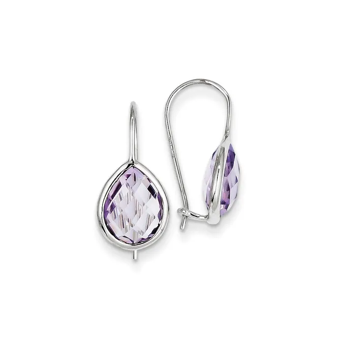 Earrings Goldia Sterling Silver Rhodiumplated Pink Quartz Earrings