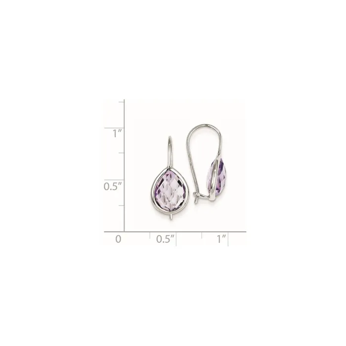 Earrings Goldia Sterling Silver Rhodiumplated Pink Quartz Earrings