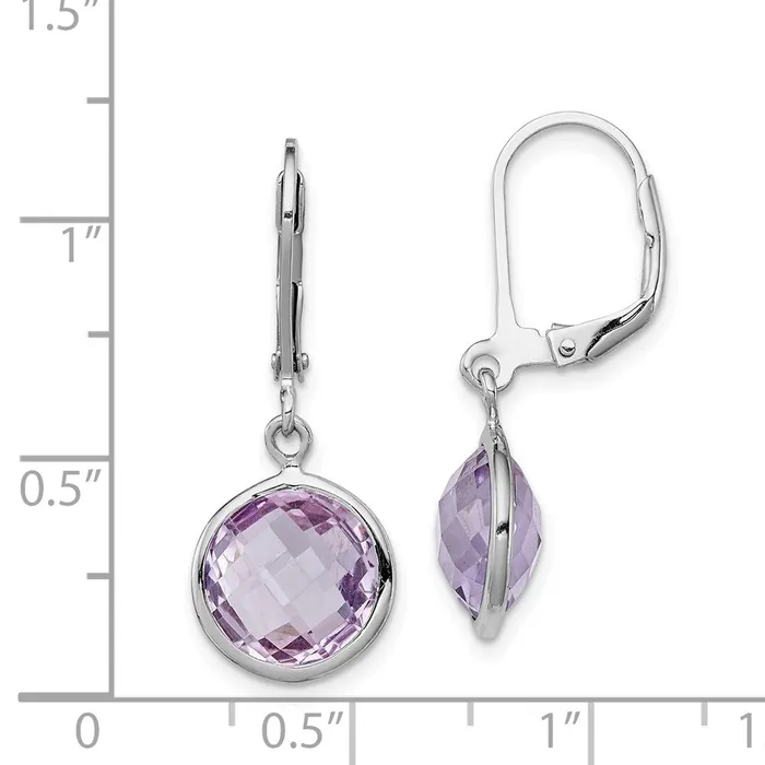 Earrings Goldia Sterling Silver Rhodiumplated Pink Quartz Earrings