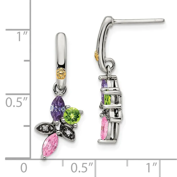 Earrings Goldia Sterling Silver u0026 14k Threestone and Diamond Mothers Earring