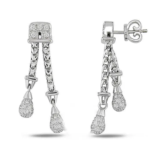 Earrings JMS always Original AMOUR 1 15 CT TW Diamond Briolette Lariat Earrings In 18k White Gold Earrings JMS always Original AMOUR 1 15 CT TW Diamond Briolette Lariat Earrings In 18k White Gold