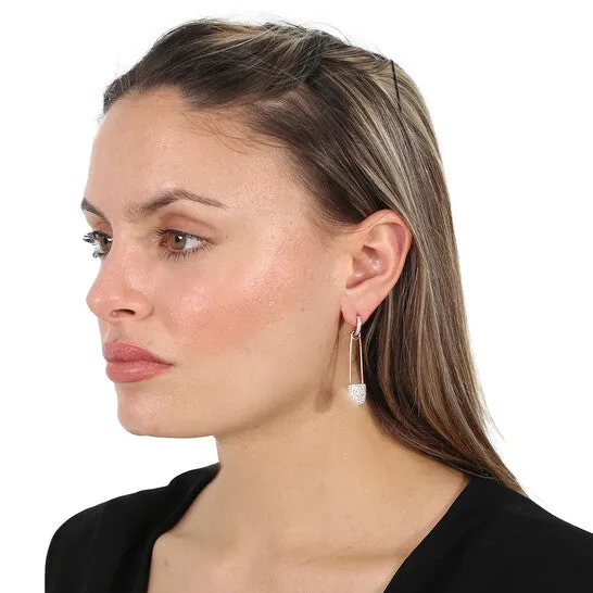 Earrings JMS always Original APM Monaco Ladies Pink Sterling Silver Single Long Safety Pin Earring Earrings JMS always Original APM Monaco Ladies Pink Sterling Silver Single Long Safety Pin Earring