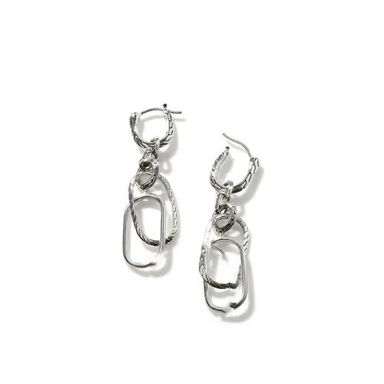 Earrings JMS always Original John Hardy Classic Chain Sterling Silver Remix Asymmetrical Link Earring Eb900373 Earrings JMS always Original John Hardy Classic Chain Sterling Silver Remix Asymmetrical Link Earring Eb900373