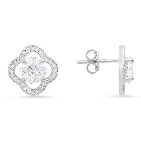 Earrings JMS always Original Kylie Harper Sterling Silver Cushioncut Flower Cubic Zirconia CZ Stud Earrings Earrings JMS always Original Kylie Harper Sterling Silver Cushioncut Flower Cubic Zirconia CZ Stud Earrings