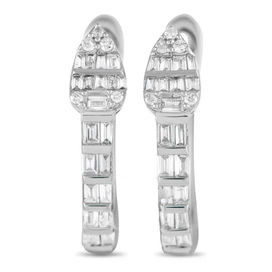 Earrings JMS always Original LB Exclusive 14K White Gold 070ct Diamond Huggie Earrings ER28547 W Earrings JMS always Original LB Exclusive 14K White Gold 070ct Diamond Huggie Earrings ER28547 W