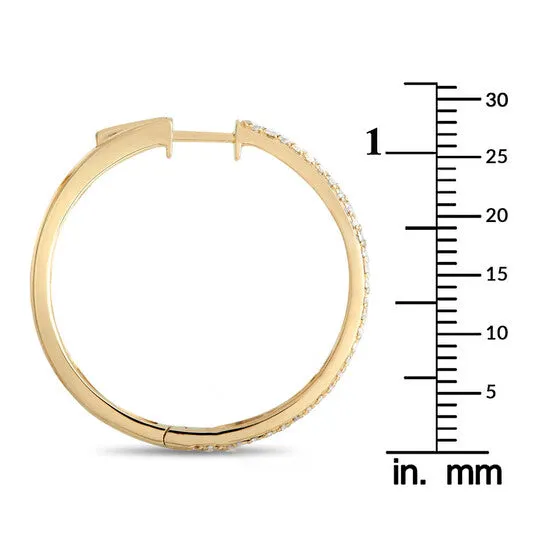 Earrings JMS always Original LB Exclusive 14K Yellow Gold 10ct Diamond Hoop Earrings Earrings JMS always Original LB Exclusive 14K Yellow Gold 10ct Diamond Hoop Earrings