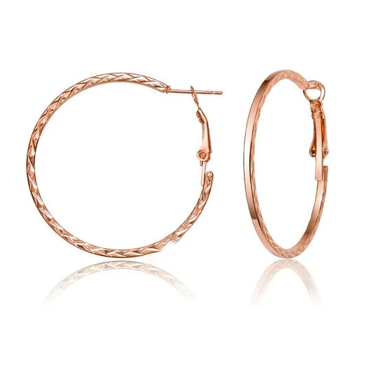 Earrings JMS always Original Rachel Glauber Textured Rope Round Hoop Earrings