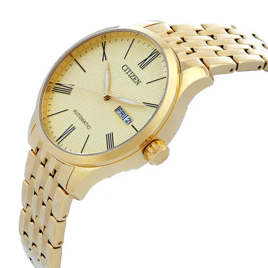 Earrings Original Citizen Mechanical Automatic Mens Goldtone Stainless Steel Watch NH835253P JMS always Earrings Original Citizen Mechanical Automatic Mens Goldtone Stainless Steel Watch NH835253P JMS always