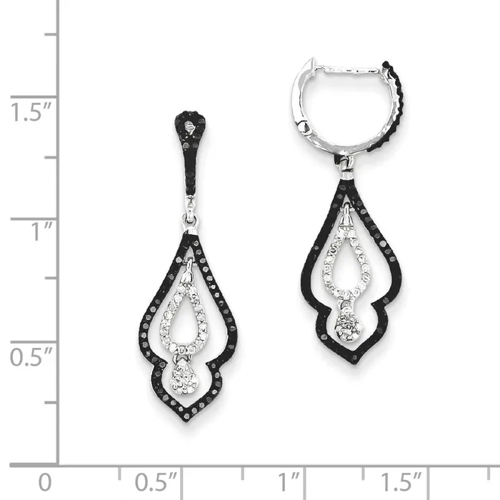 Earrings Sterling Silver Black and White Diamond Earrings Goldia