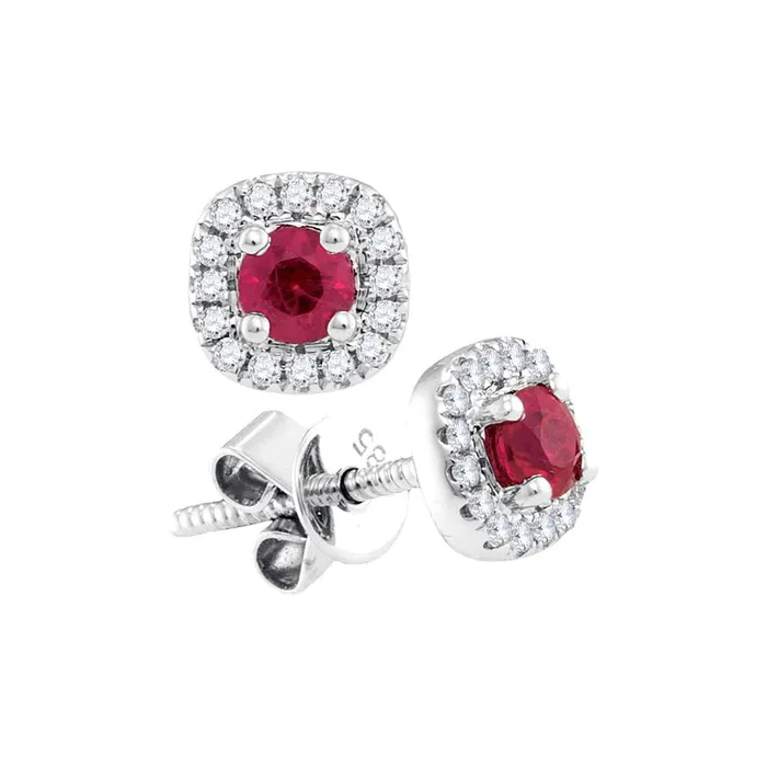 gndatlanta 18CTWDiamond 12MINCT RUBY EARRINGS Earrings