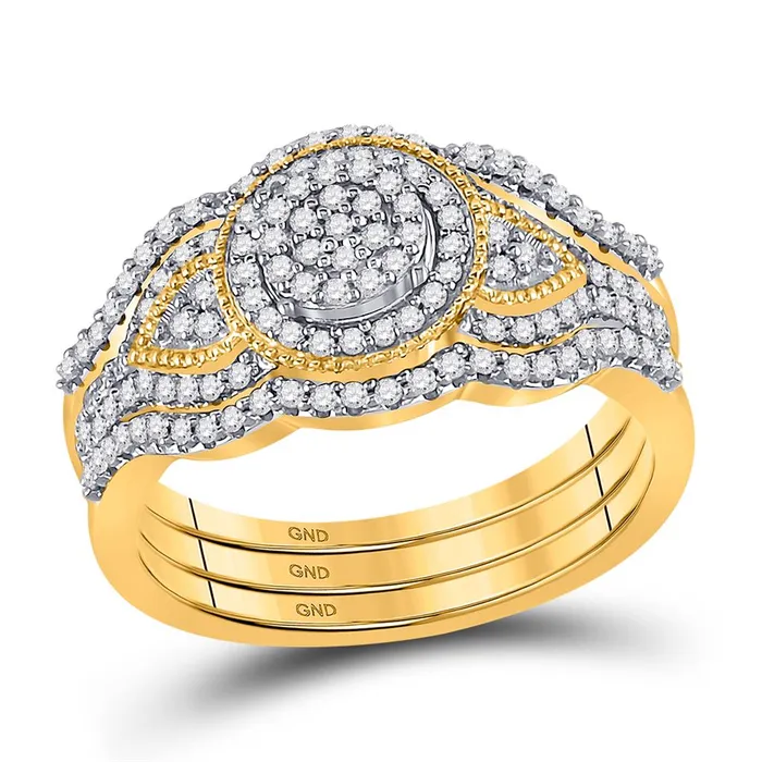 gndatlanta 10k Yellow Gold Round Diamond Bridal Wedding Ring Set 13 Cttw Rings gndatlanta 10k Yellow Gold Round Diamond Bridal Wedding Ring Set 13 Cttw Rings