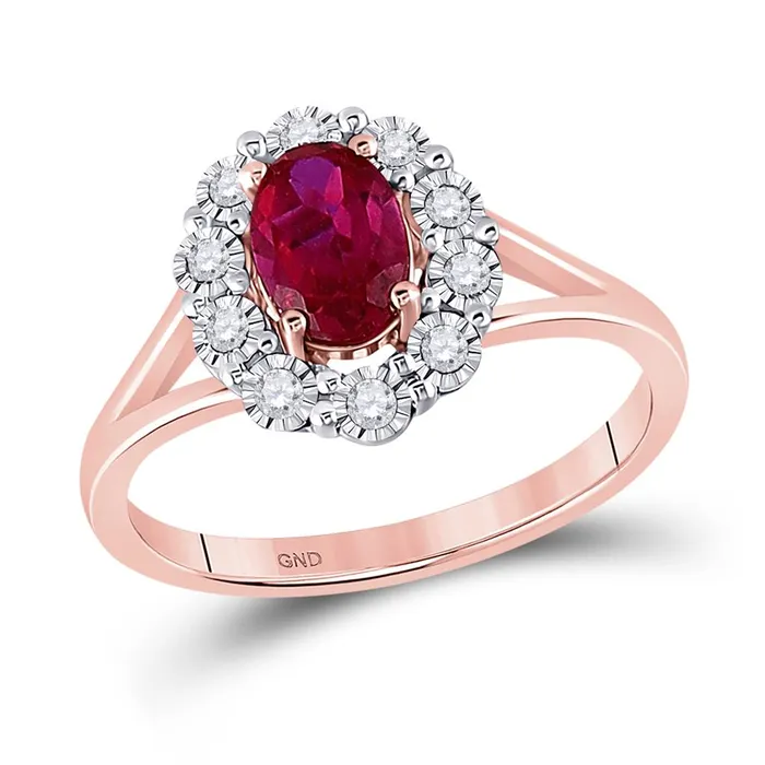 gndatlanta 14k Rose Gold Oval Ruby Diamond Solitaire Ring 114 Cttw Rings gndatlanta 14k Rose Gold Oval Ruby Diamond Solitaire Ring 114 Cttw Rings