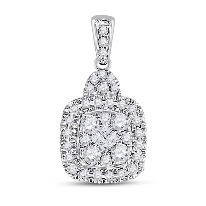 gndatlanta 14k White Gold Round Diamond Fashion Dangle Earrings 12 Cttw Earrings
