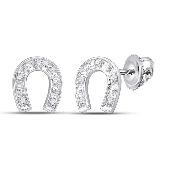 gndatlanta 14k White Gold Round Diamond Horseshoe Earrings 120 Cttw Earrings gndatlanta 14k White Gold Round Diamond Horseshoe Earrings 120 Cttw Earrings