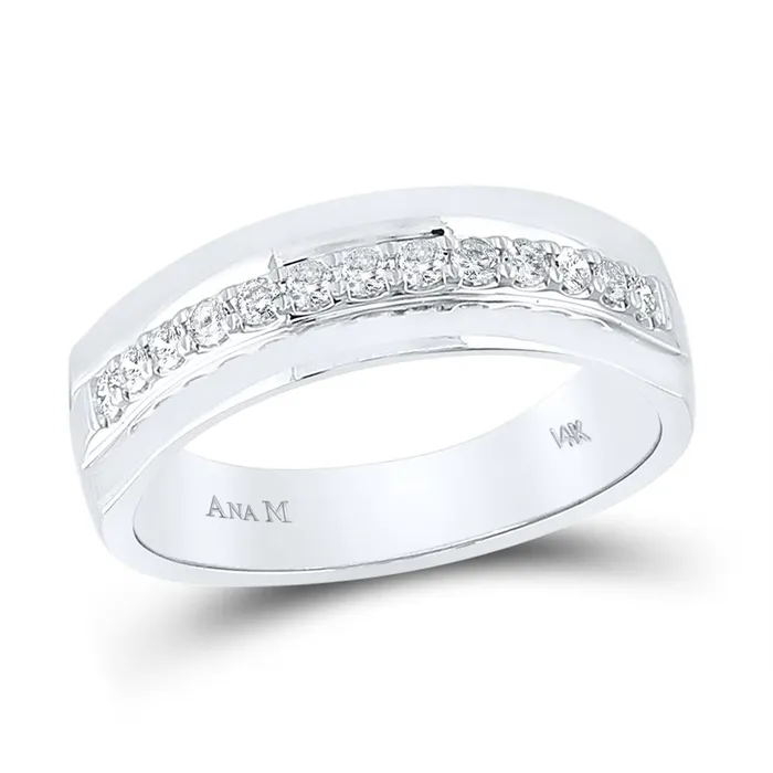 gndatlanta 14k White Gold Round Diamond Wedding Single Row Band Ring 13 Cttw Rings gndatlanta 14k White Gold Round Diamond Wedding Single Row Band Ring 13 Cttw Rings