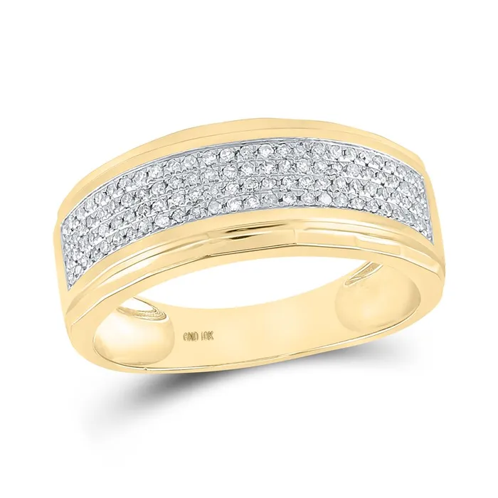 gndatlanta 14k Yellow Gold Round Diamond Band Ring 13 Cttw Rings