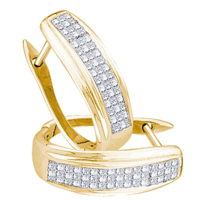 gndatlanta Earrings 12CTWDiamond INVISIBLE FASHION HIGH HOOPS EARRING