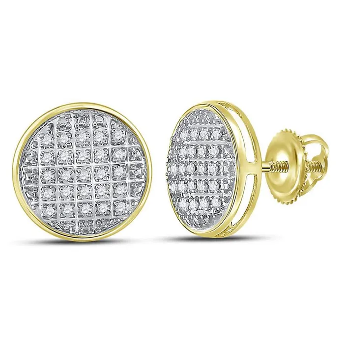 gndatlanta Earrings 10k Yellow Gold Round Diamond Circle Cluster Stud Earrings 18 Cttw gndatlanta Earrings 10k Yellow Gold Round Diamond Circle Cluster Stud Earrings 18 Cttw