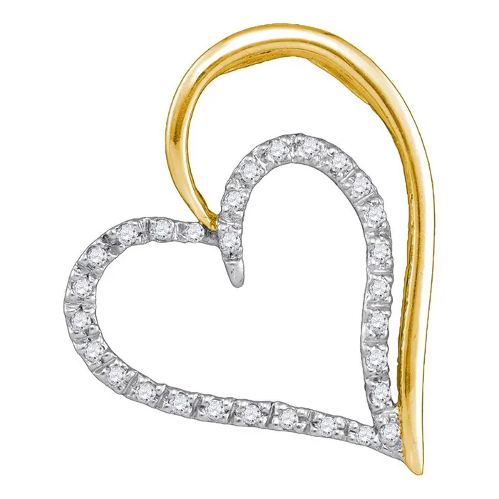 gndatlanta Necklaces 10k Yellow Gold Round Diamond Double Heart Pendant 18 Cttw gndatlanta Necklaces 10k Yellow Gold Round Diamond Double Heart Pendant 18 Cttw