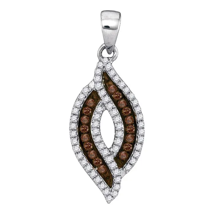gndatlanta Necklaces 14k White Gold Round Brown Diamond Fashion Pendant 13 Cttw gndatlanta Necklaces 14k White Gold Round Brown Diamond Fashion Pendant 13 Cttw