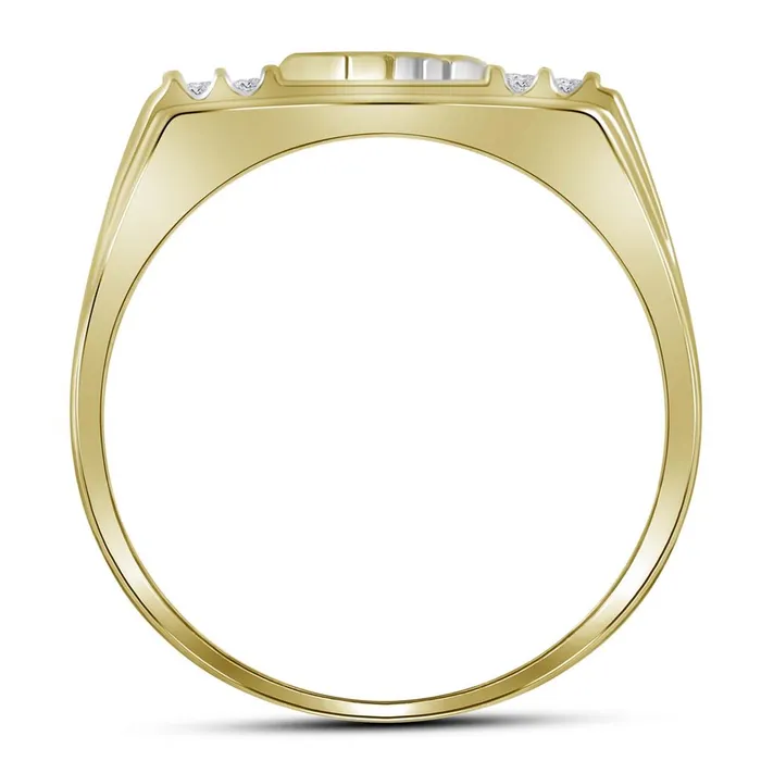 gndatlanta Rings 10k Yellow Gold Round Diamond Dad Father Ring 18 Cttw