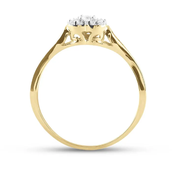 gndatlanta Rings 10k Yellow Gold Round Diamond Heart Promise Ring 18 Cttw